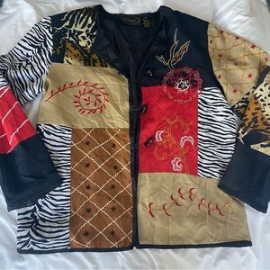 VINTAGE ALEX KIN PATCHWORK EMBROIDERED JACKET